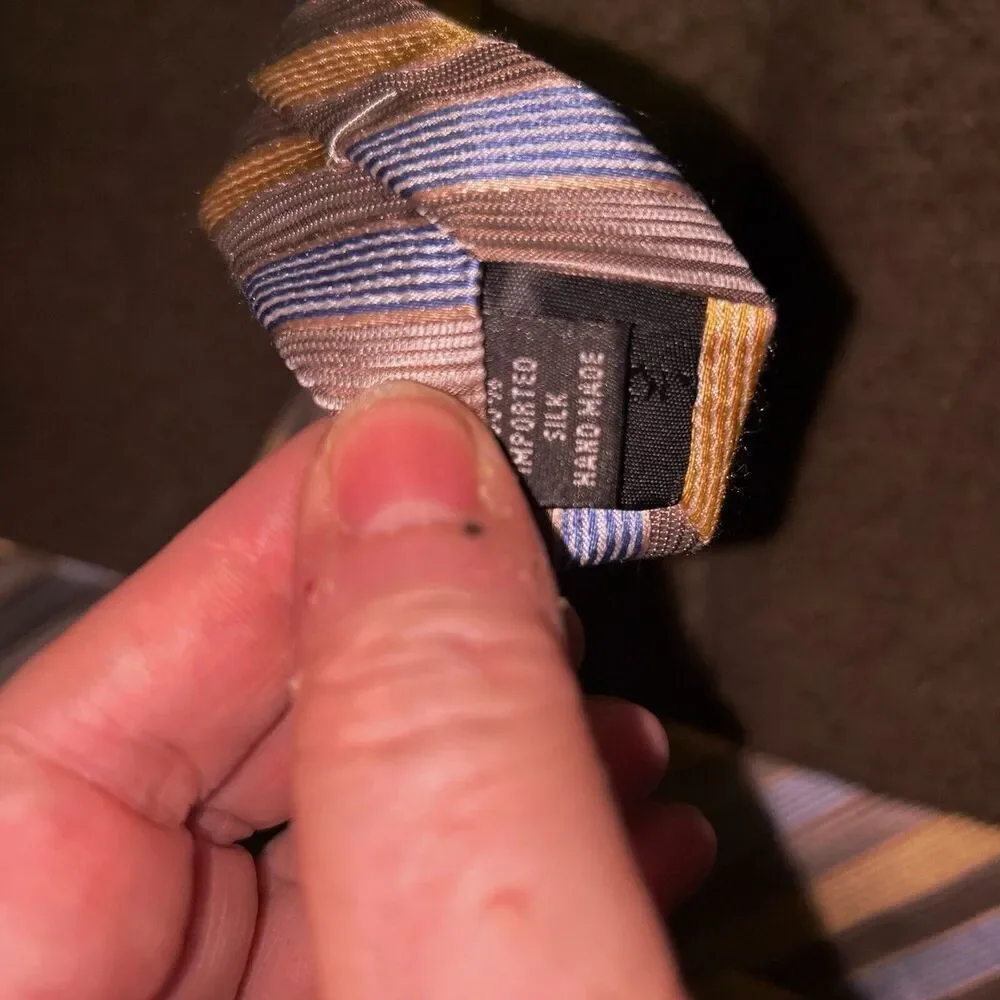 Claiborne Silk Tie Gold Blue Striped